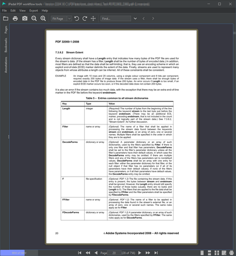 JPedal 的阅读器，里面显示着一个 PDF 文件