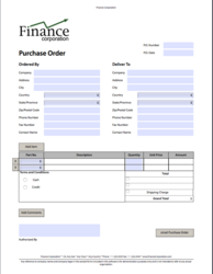 Purchase order form Conversion example