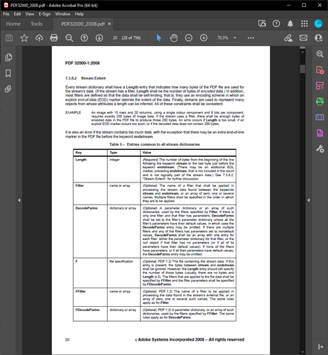 Adobe's Reader application with an open PDF